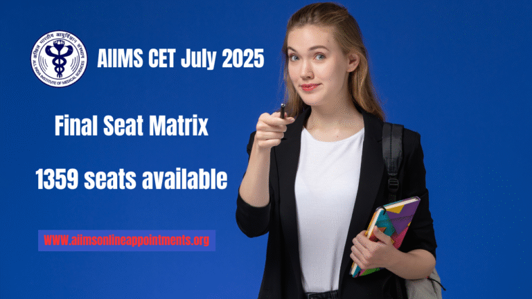 AIIMS CET July 2025 Final Seat Matrix - 1359 seats available