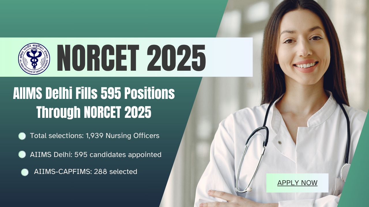 AIIMS Delhi Fills 595 Positions Through NORCET 2025