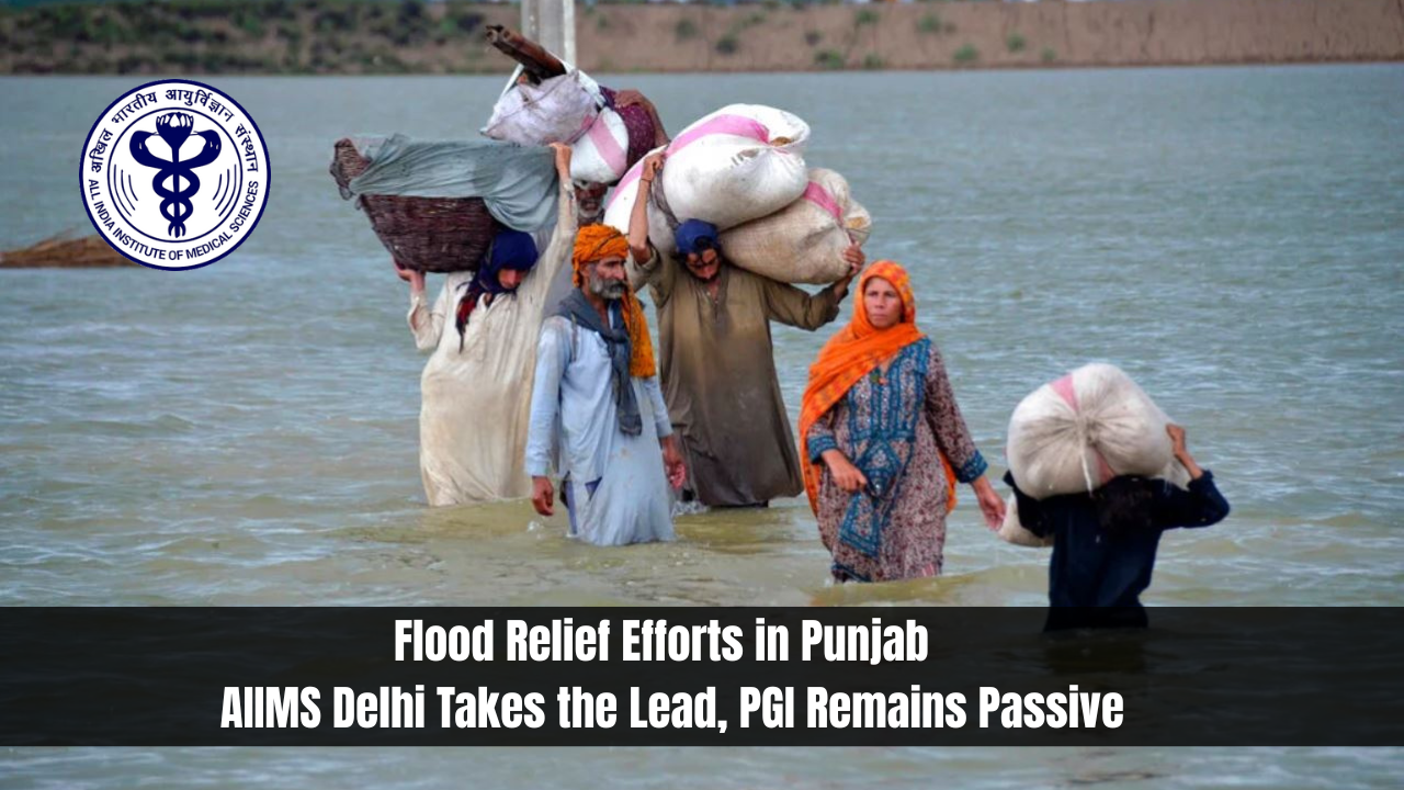 Flood Relief Efforts in Punjab - AIIMS Delhi Takes the Lead, PGI Remains Passive